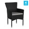 Flash Furniture Black Wicker Patio Chairs & Cream Cushions, PK 4 4-TW-3WBE074-BK-GG - alternate 5